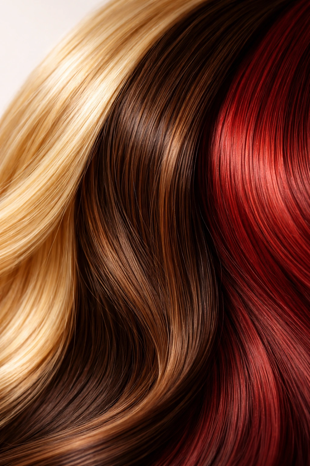 Hair strand showing multiple color tones
