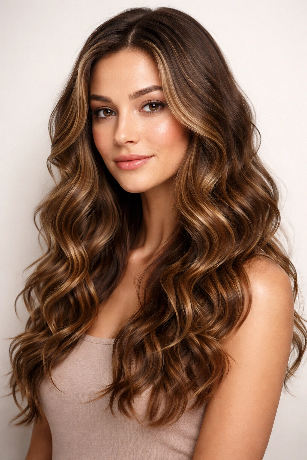 Portrait of fully dry, defined, shiny waves after diffusion