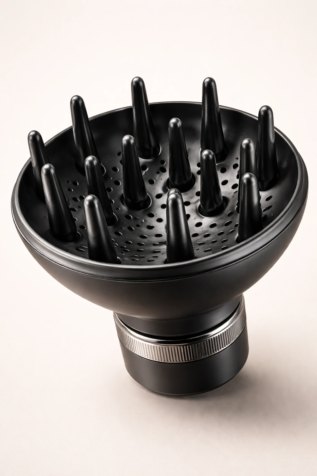 Close-up of a diffuser highlighting deep bowl and long prongs.
