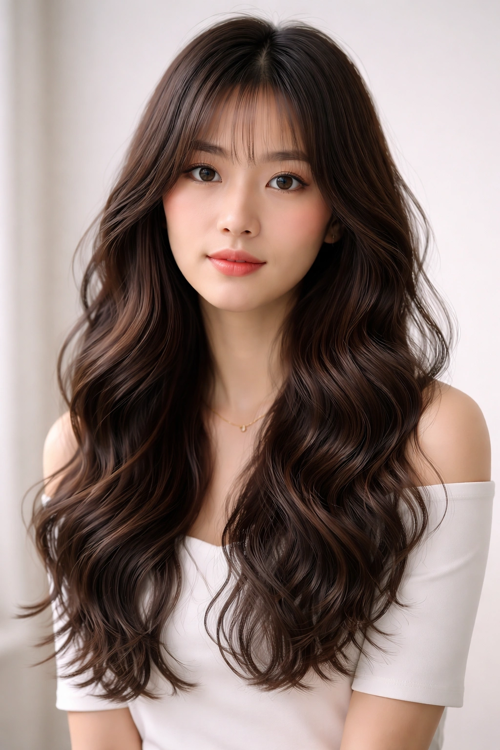 15 Asian Hairstyles Women Can T Stop Pinning 8 Close-up of natural-looking waves formed by a digital perm with smooth texture