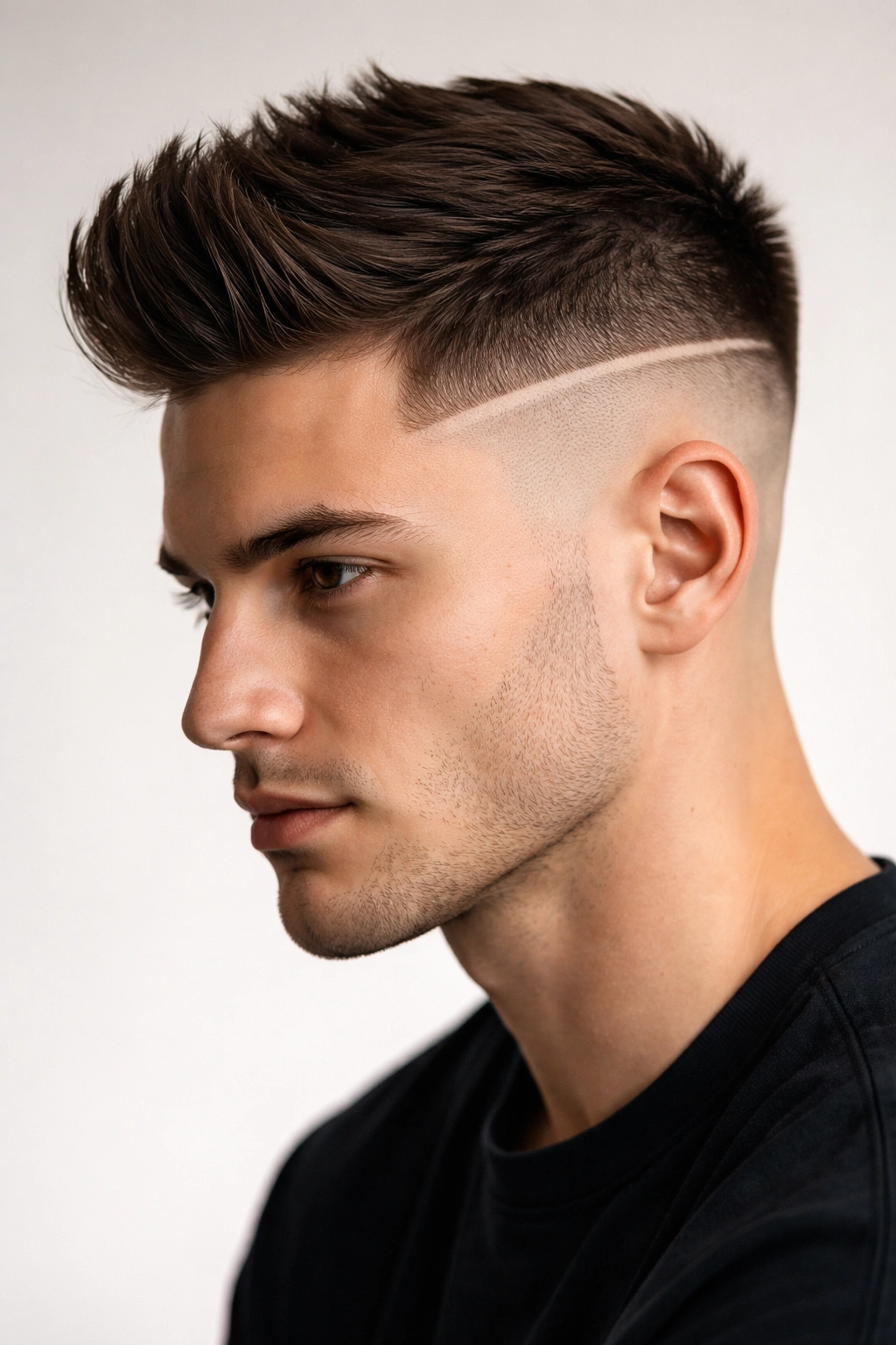 20 Really Short Haircuts Anyone Can Pull Off 25 Disconnected fade hairstyle with a sharp line between top and faded sides.