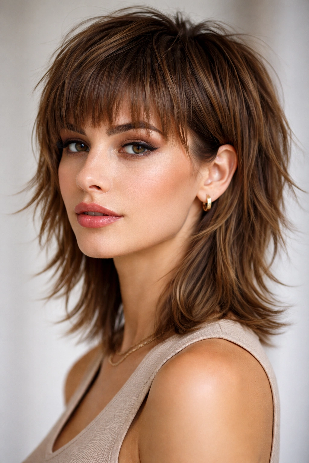 Front-facing view of The Disconnected Fringe with Layered Sides showing a distinct fringe.