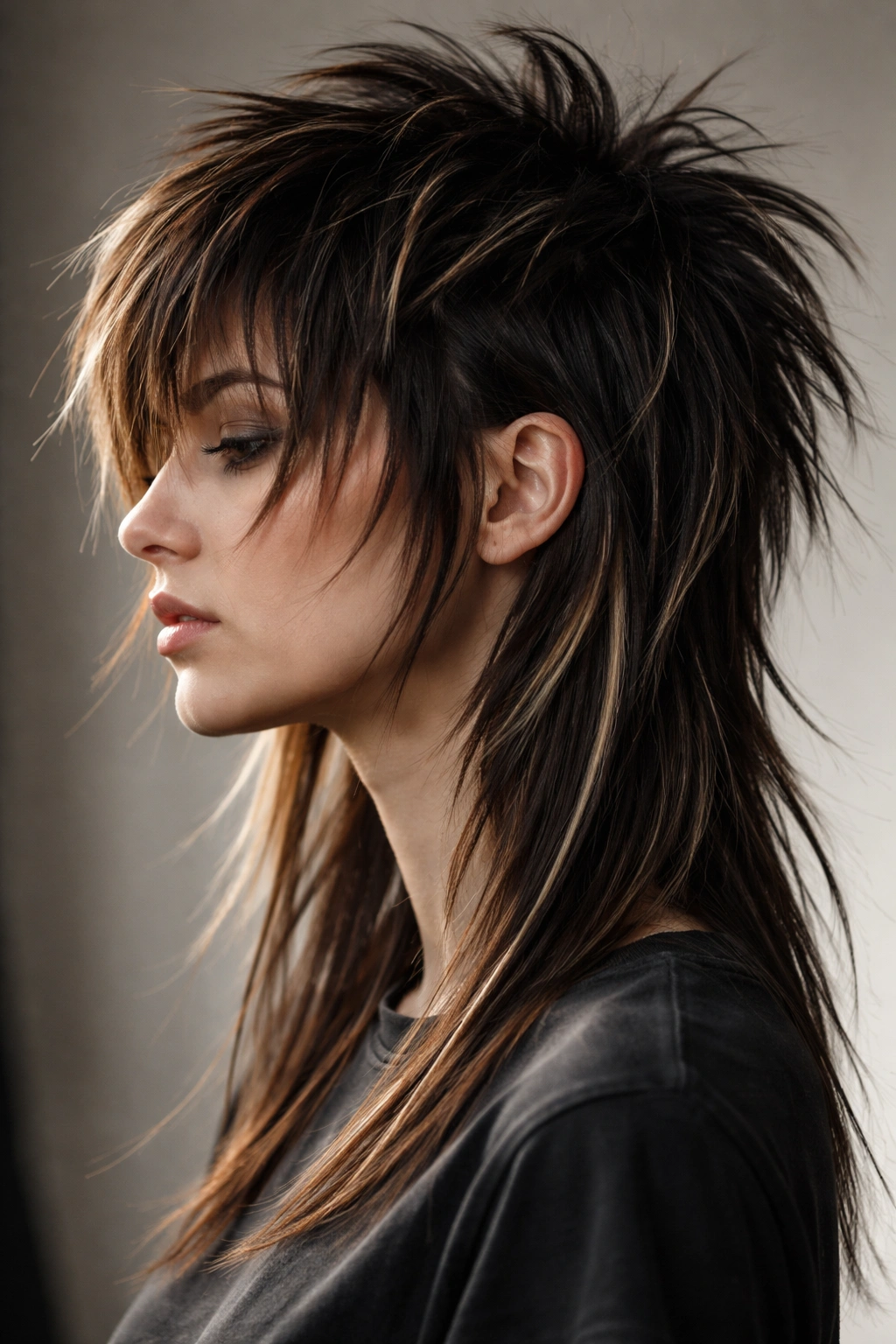 25 Medium Length Hairstyles That Suit Everyone 16 Profile view of choppy disconnected layers with visible length difference