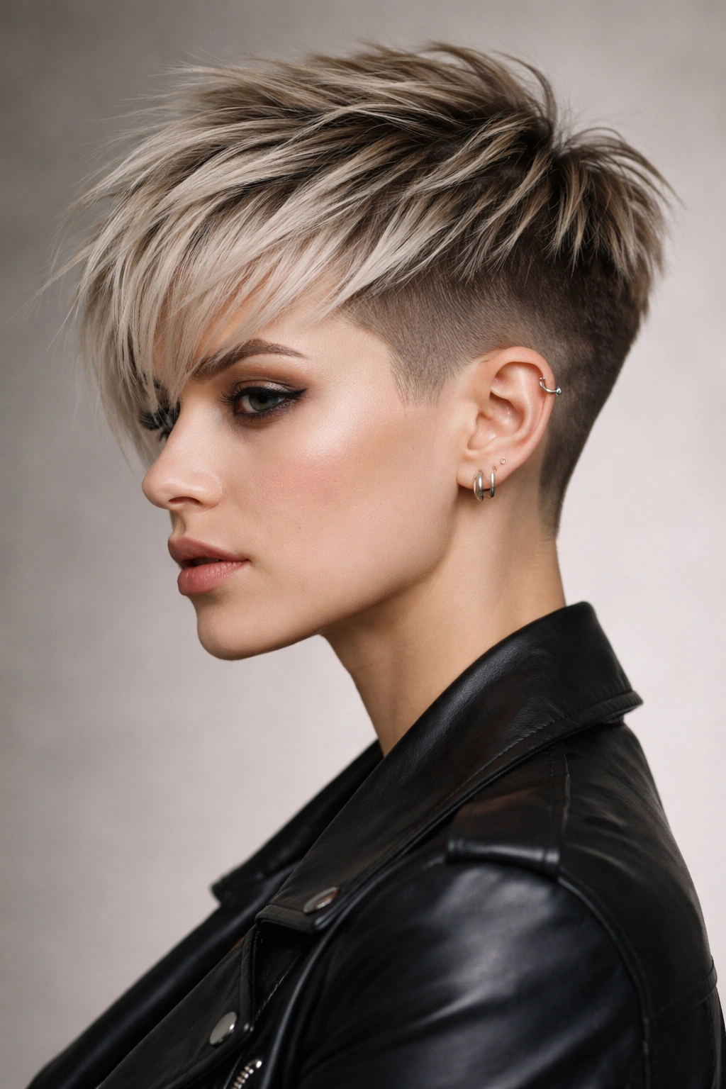 Side view of a disconnected pixie showing clearly separated layers.