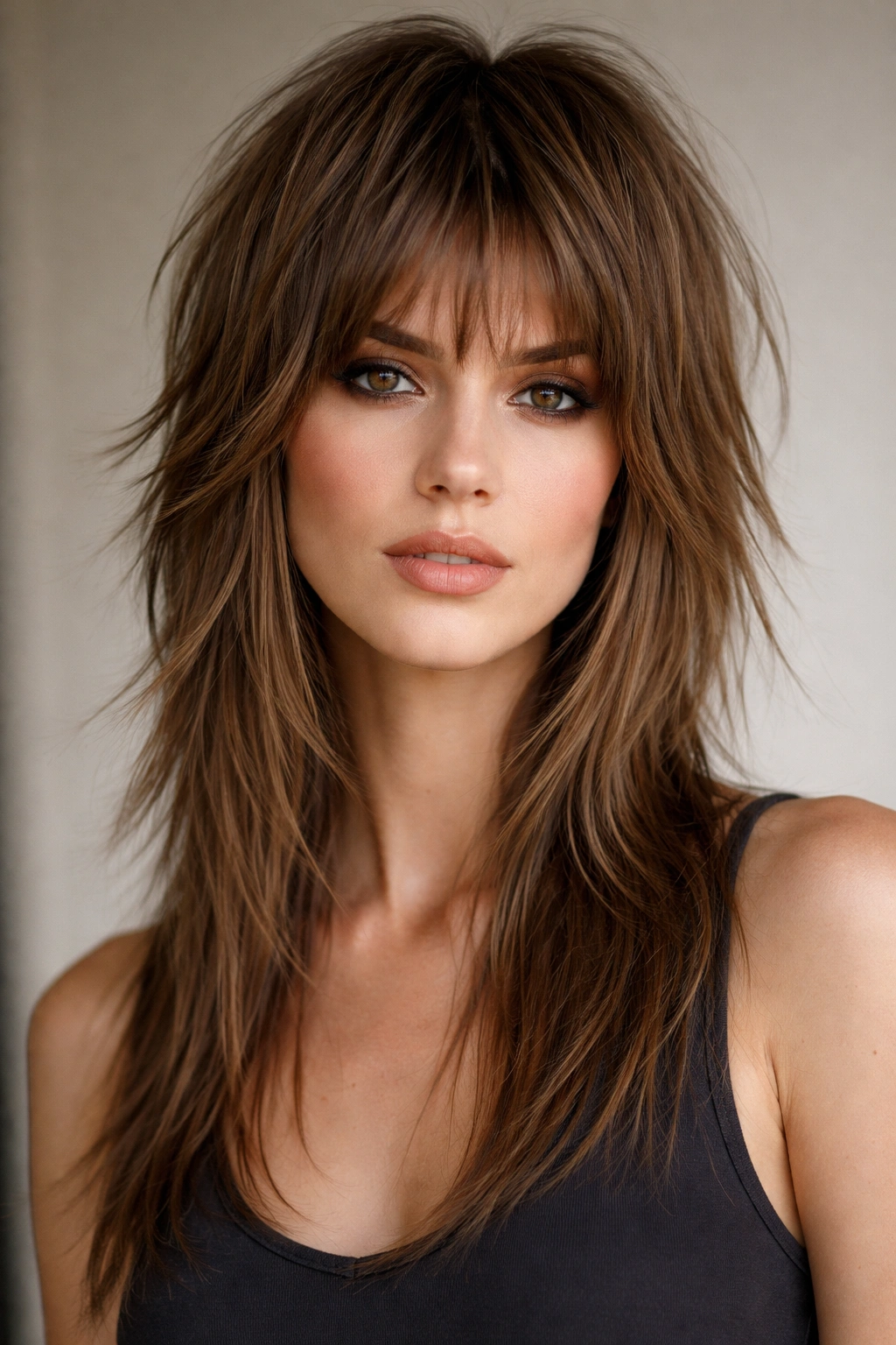20 Shag Hairstyles Sorted By Hair And Face Type 9 Portrait of straight hair with disconnected shag layers forming distinct piecey sections