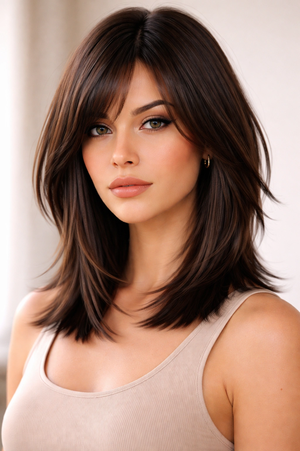 15 Sleek Medium Haircuts For Women With Straight Hair 15 Shoulder-length straight hair with clearly separated choppy layers