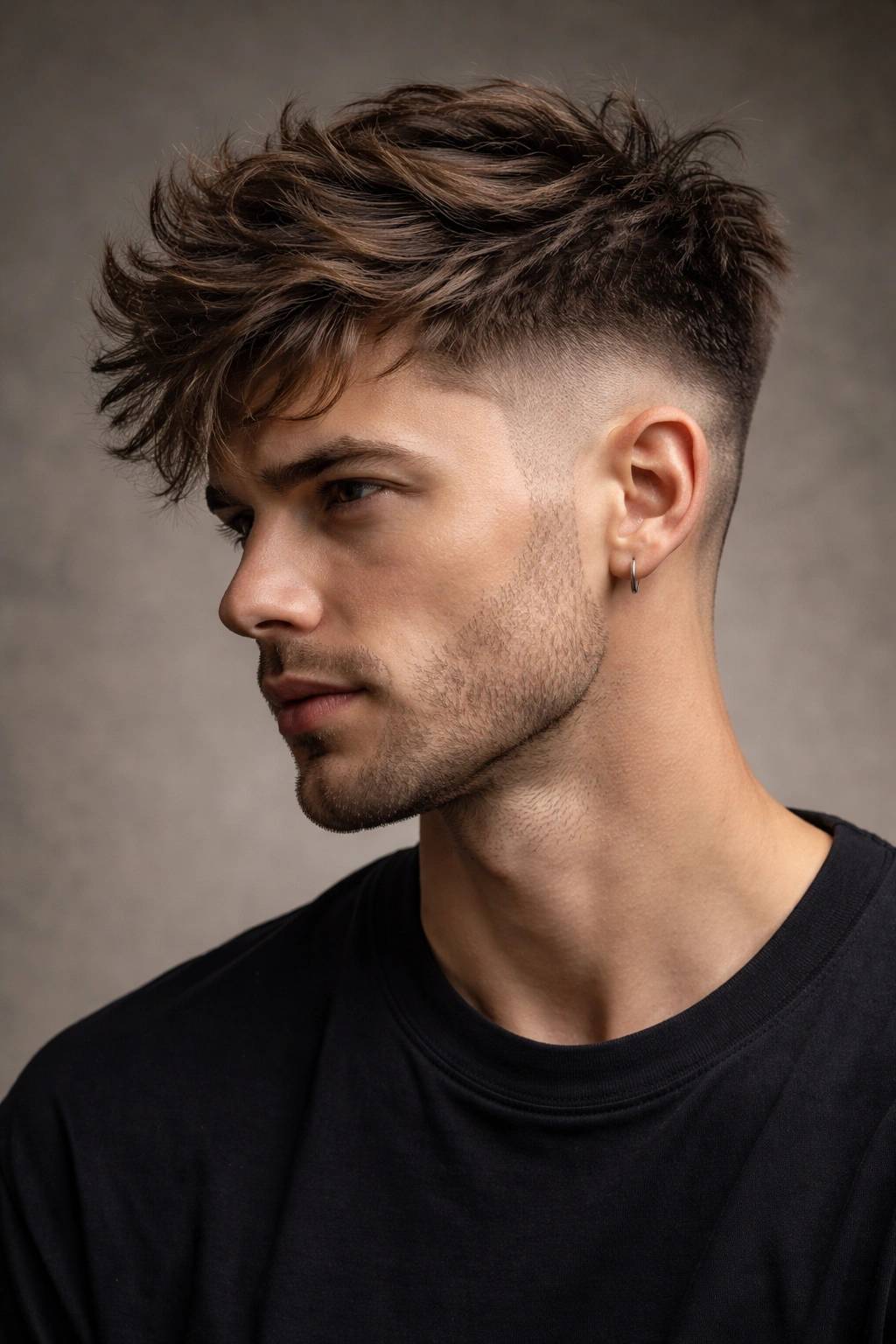 Textured long-top undercut with a sharp disconnected edge