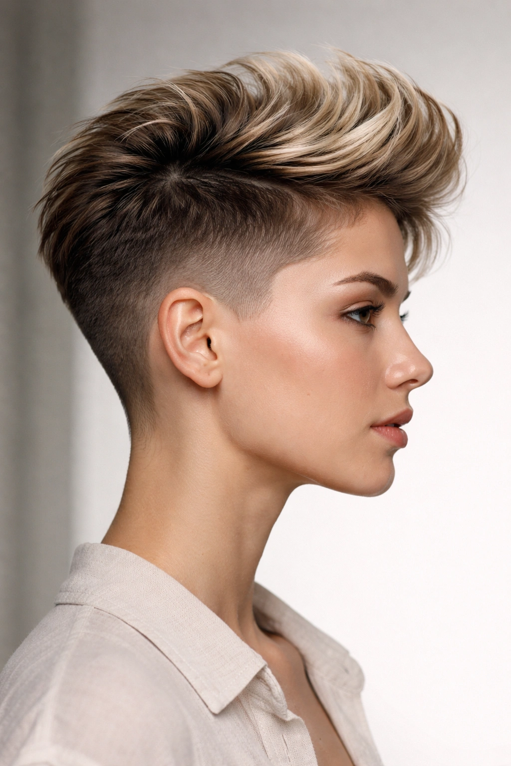 Side profile of a disconnected undercut with a voluminous top