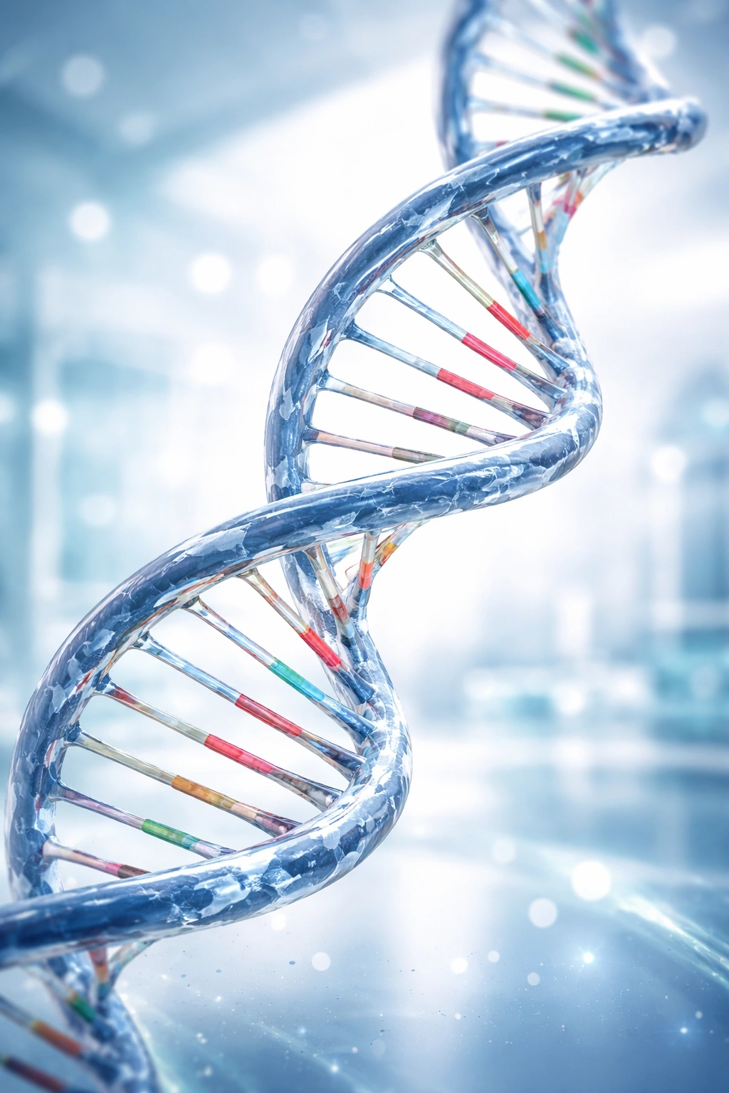 DNA double helix symbolizing ongoing hair genetics research