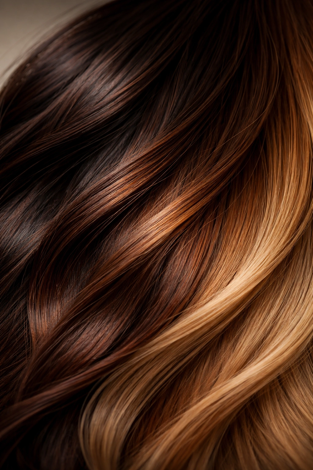 Close-up of multiple hair strands showing color variation to suggest additive genetic influence on hair color.