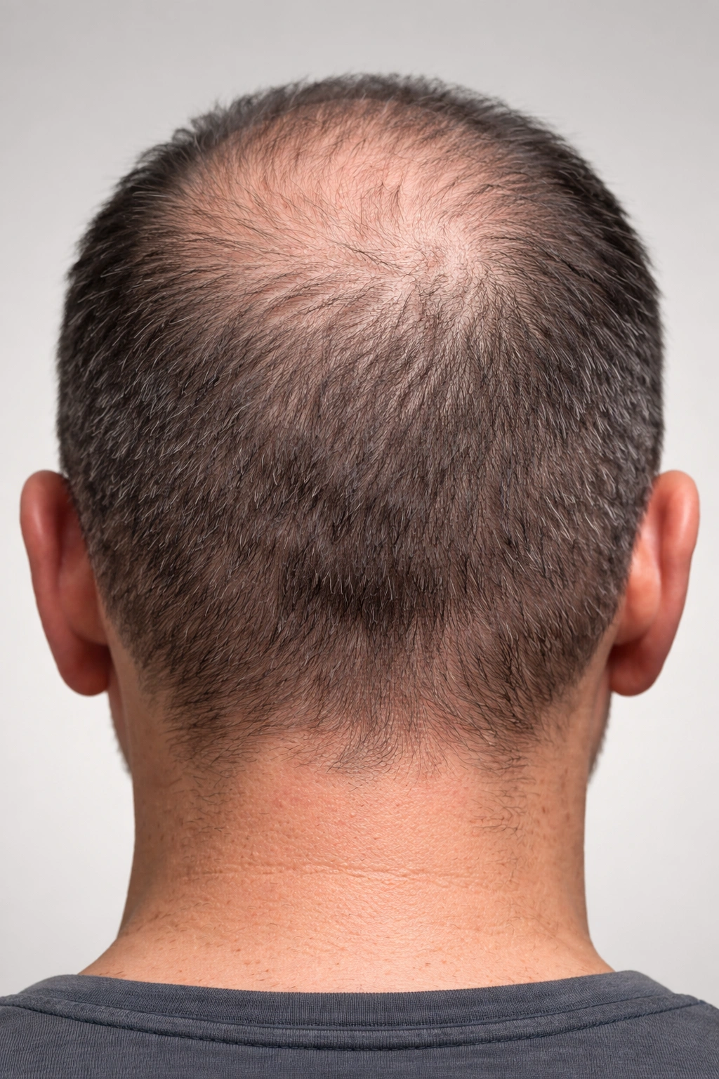 Macro scalp image showing low donor hair density in the donor region