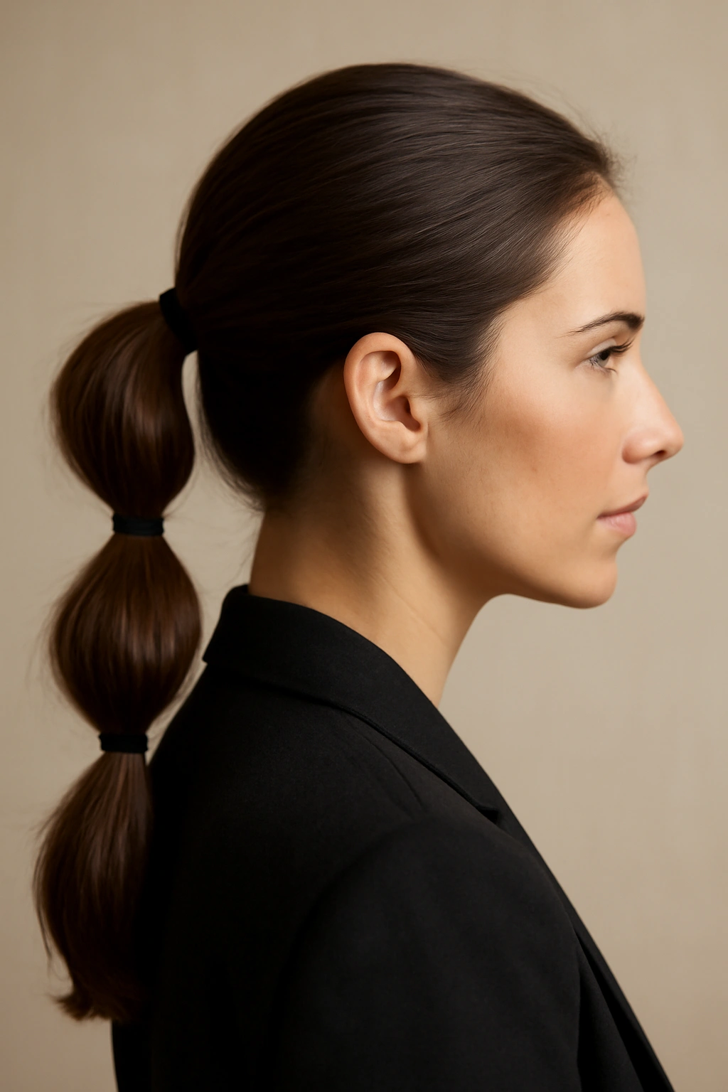 15 Ponytail Hairstyles for Work and Nights Out 10 Ponytail with two elastic bands creating a puff between bands