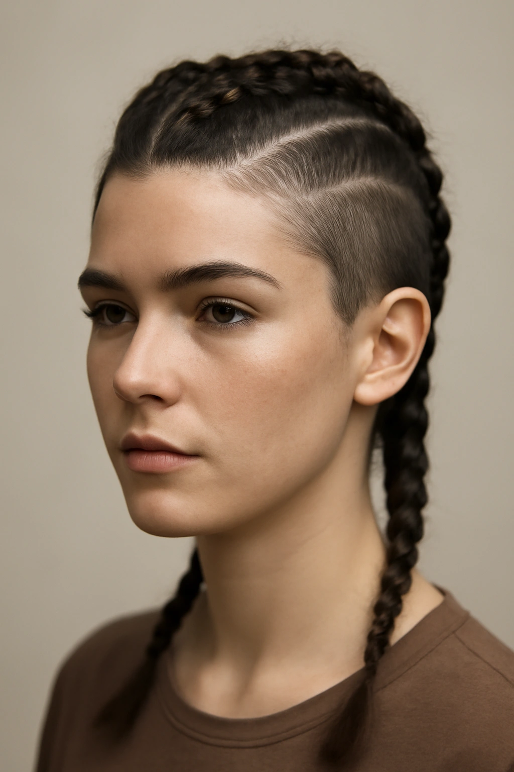 10 Mohawk Braid Styles for Short and Medium Hair 3 Two parallel center braids on short-to-medium hair, double mohawk