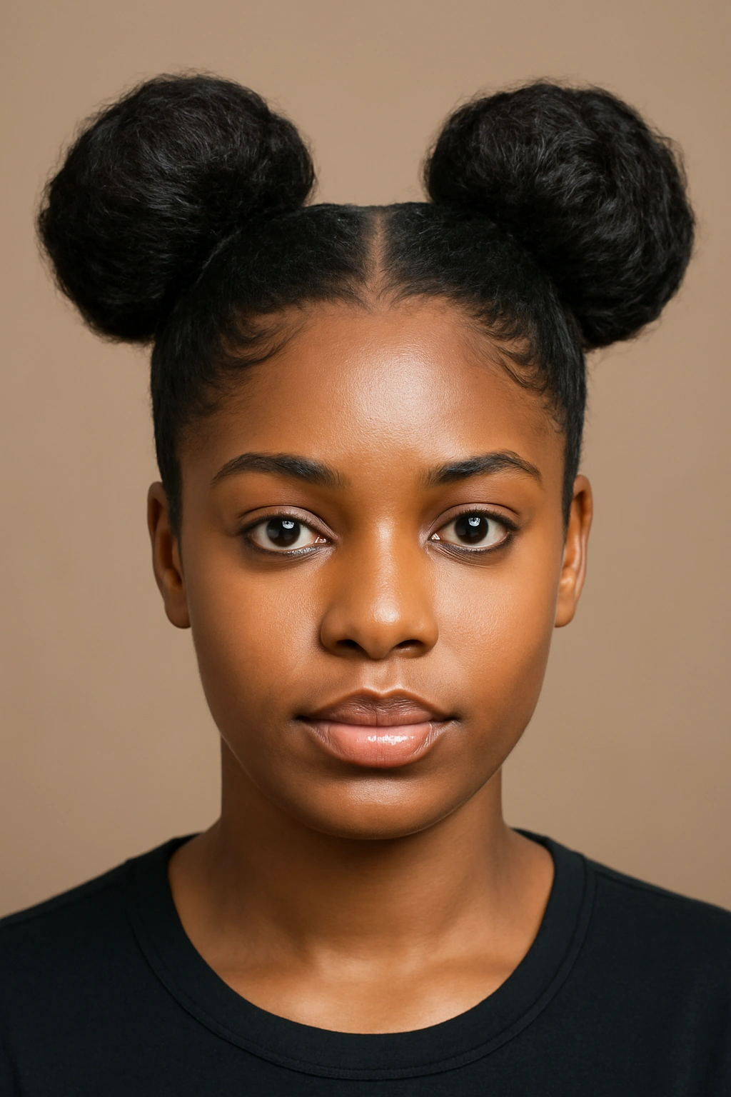 10 Pineapple Wave Styles Black Women Are Trying Now 3 Front view of two pineapple buns on each side of the crown