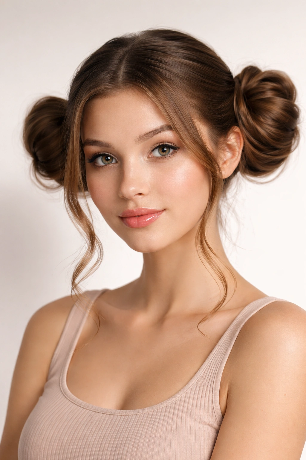Two symmetrical side buns behind the ears