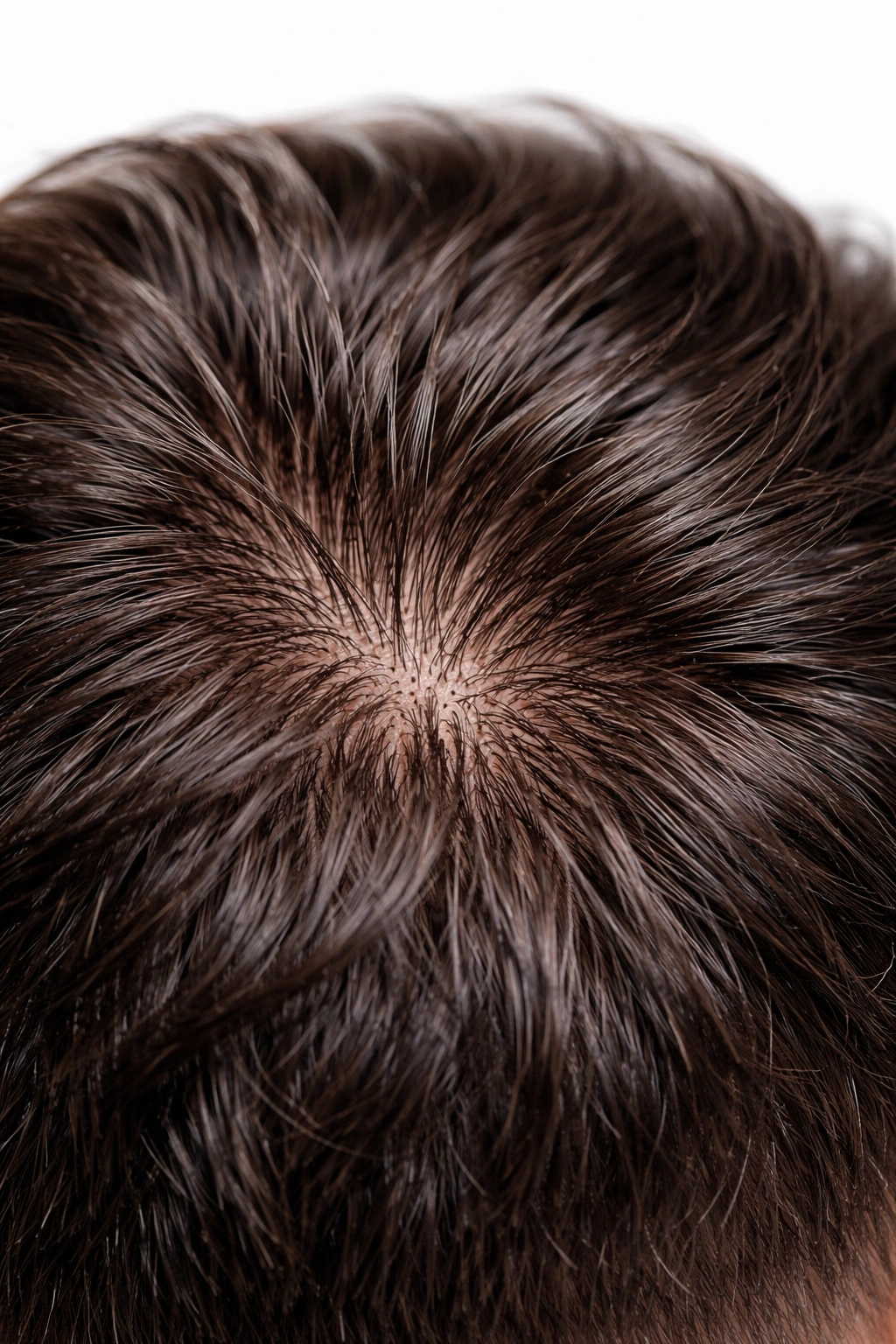 Scalp with increased hair density illustrating treatment effect