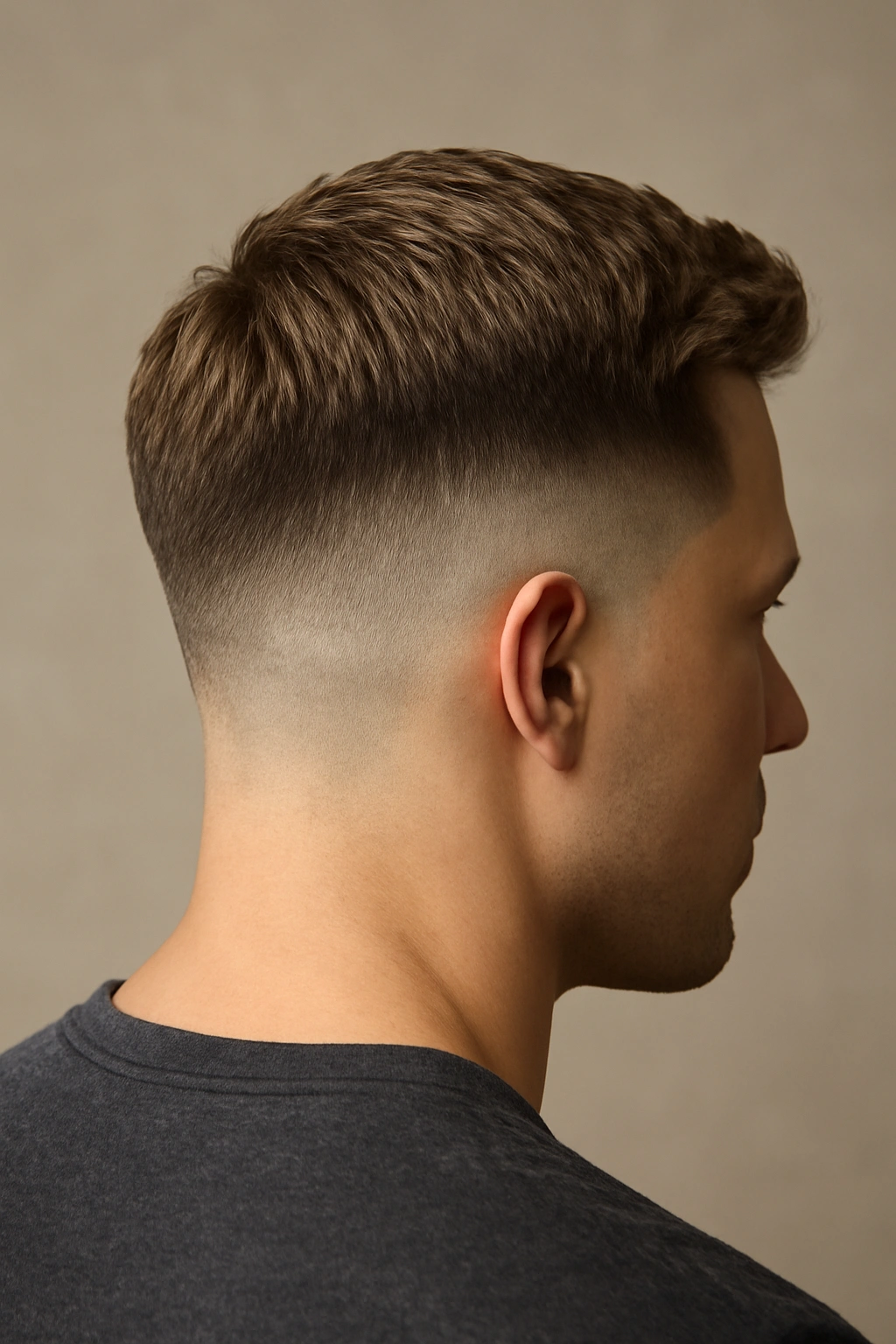 12 Short Ombre Haircuts With a Perfectly Blended Fade 12 Drop fade with neutral bronde ombre showing curved back fade.
