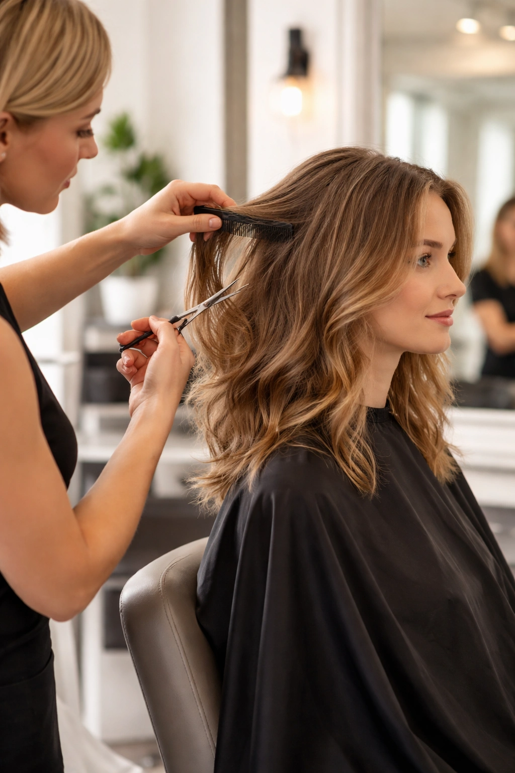 Dry haircut in progress showing natural hair texture