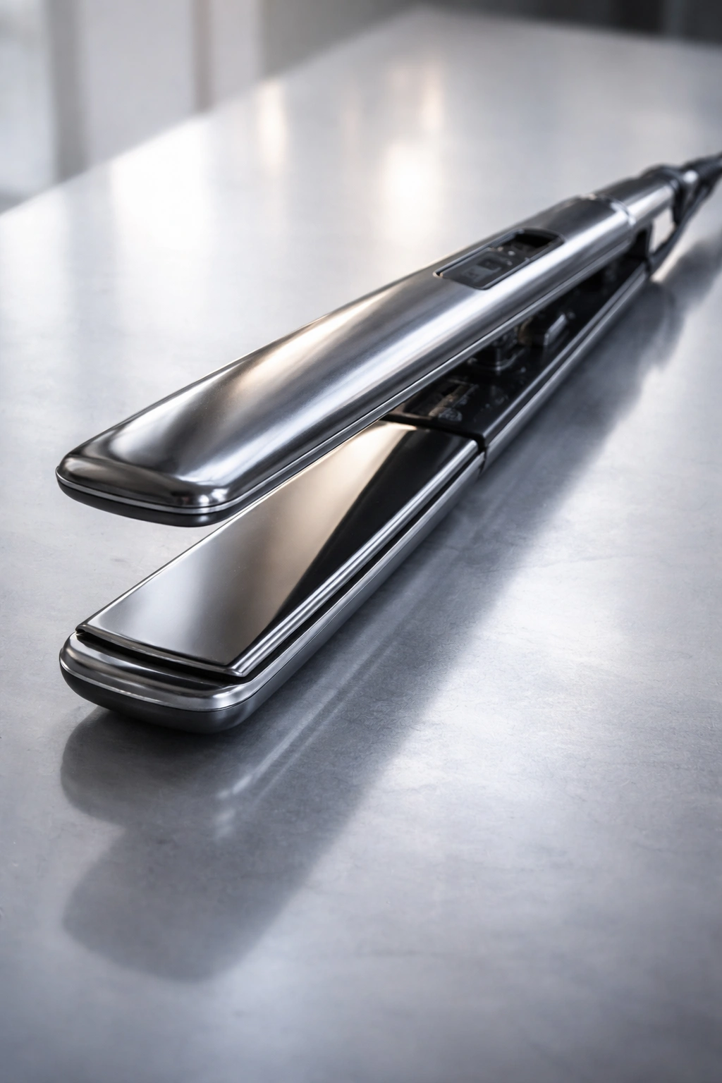 Titanium flat iron with durable, scratch-resistant finish