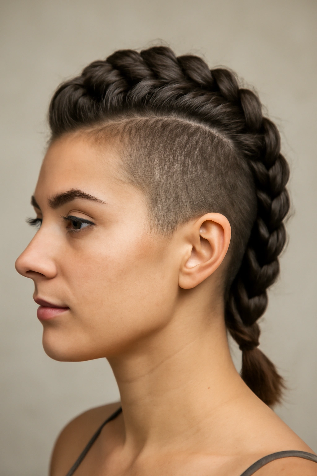 10 Mohawk Braid Styles for Short and Medium Hair 5 Dutch mohawk braid with raised 3D center braid along scalp