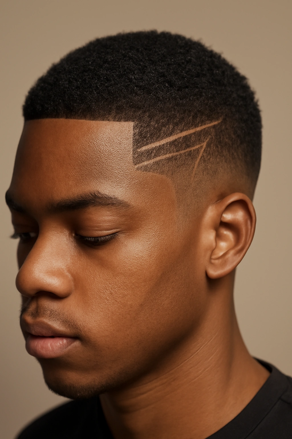 20 Short Haircut Ideas Every Black Woman Should Save 8 Close-up of a short fade with precise edge-up lines and patterns