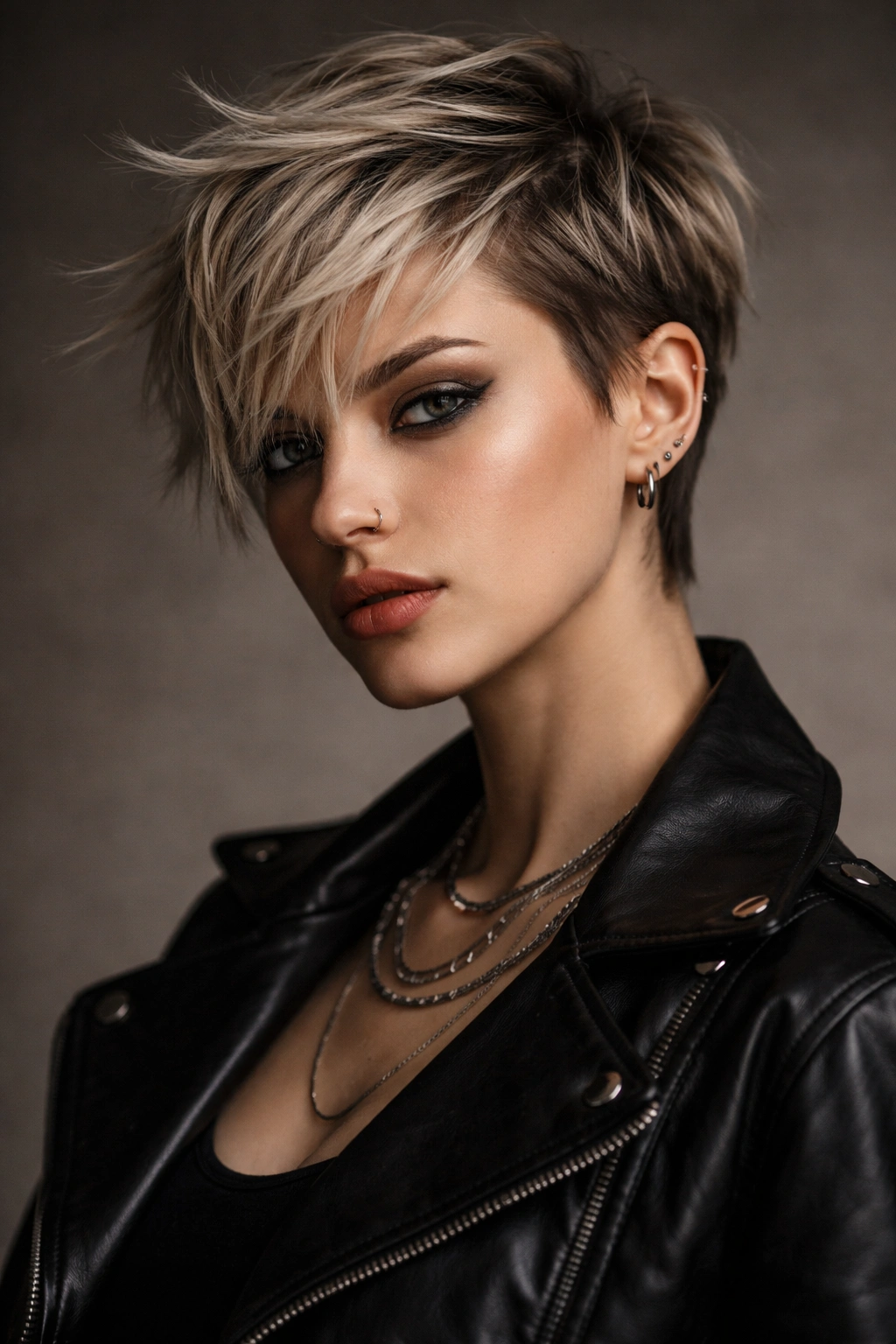 10 Edgy Pixie Cuts With Serious Attitude 11 Editorial portrait embodying edgy pixie aesthetic
