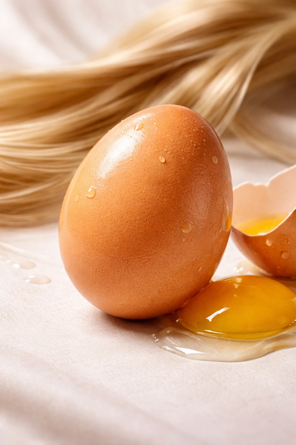 Glossy egg on a neutral background