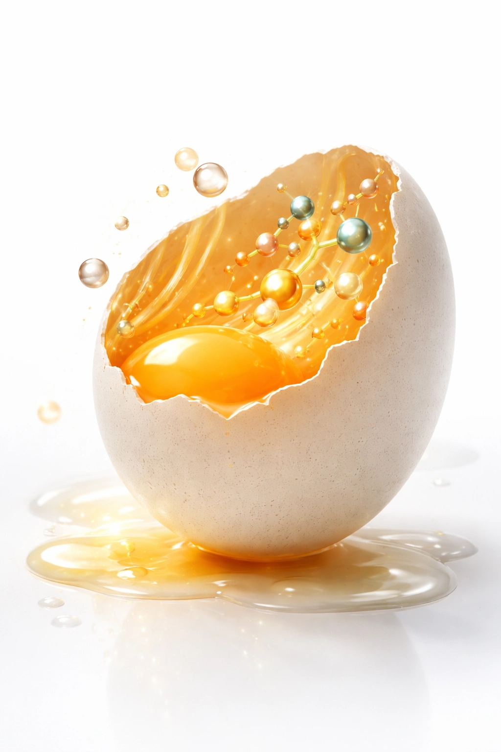 Close-up of a single smooth white egg on a clean surface highlighting shell texture