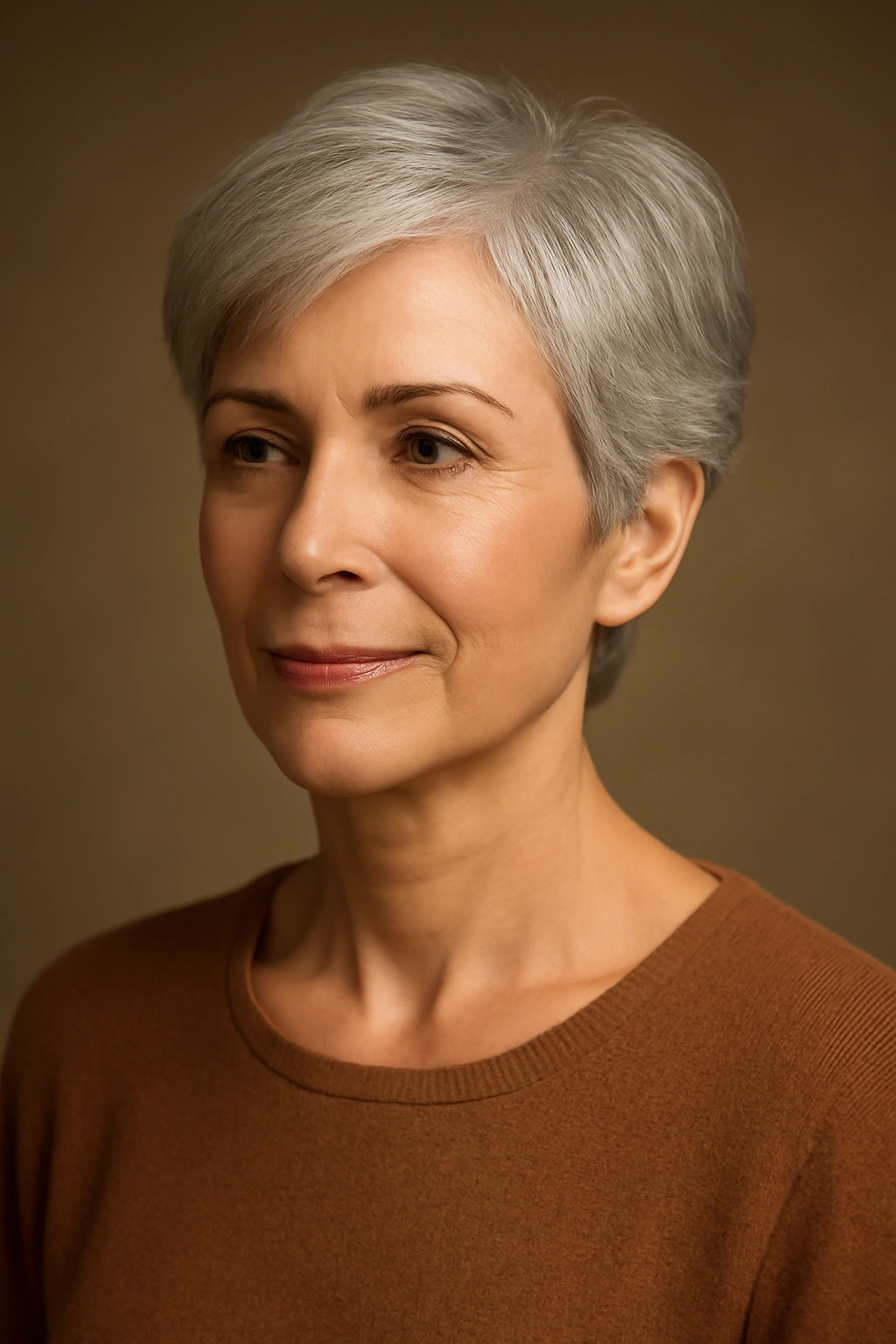20 Pixie Cuts Sorted By Age And Face Shape 5 Elegant pixie on mature gray-haired woman
