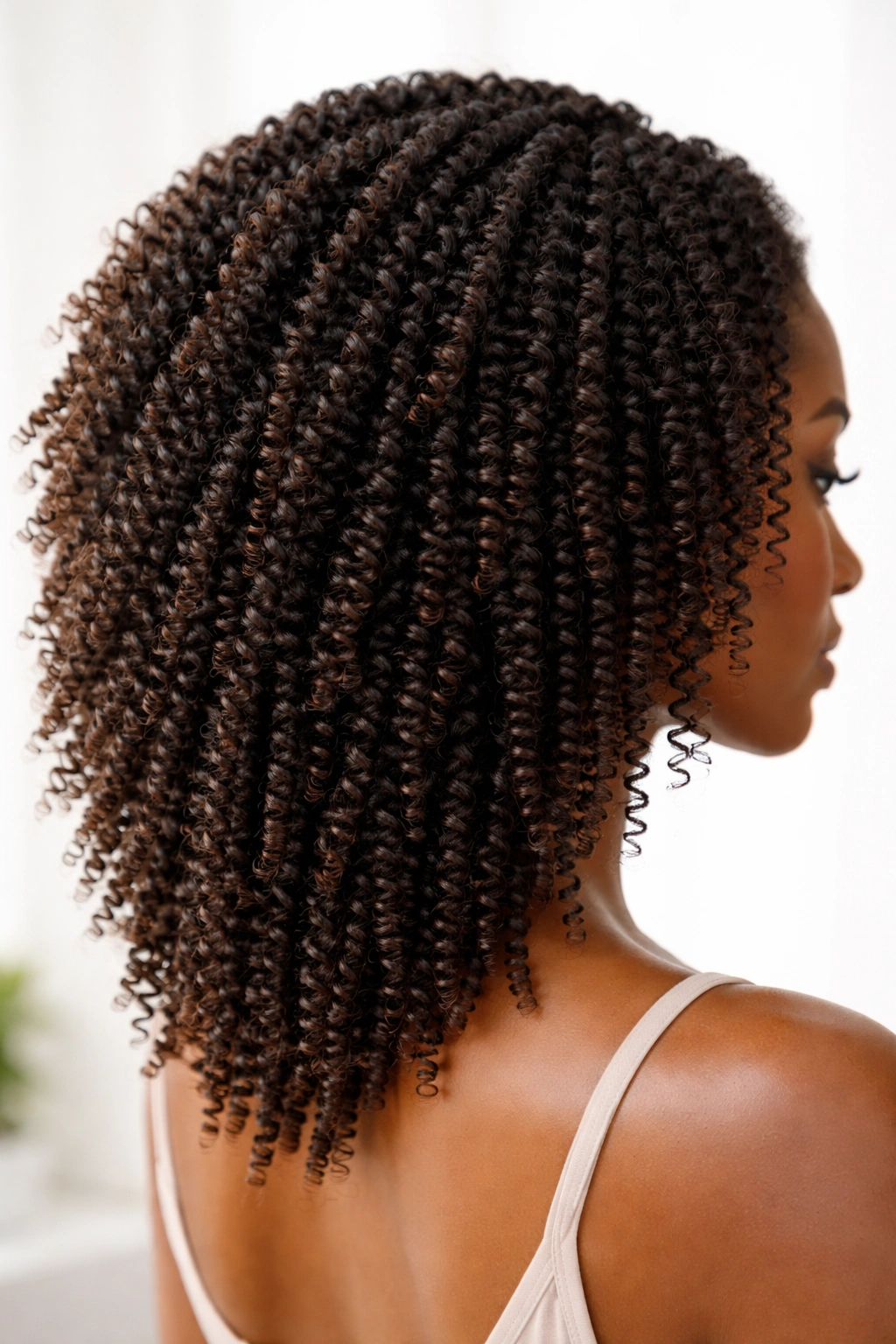 12 Haircuts For Coily Hair That Hold Their Shape 3 Close-up of tightly coiled hair with elongated coil cut defining each curl
