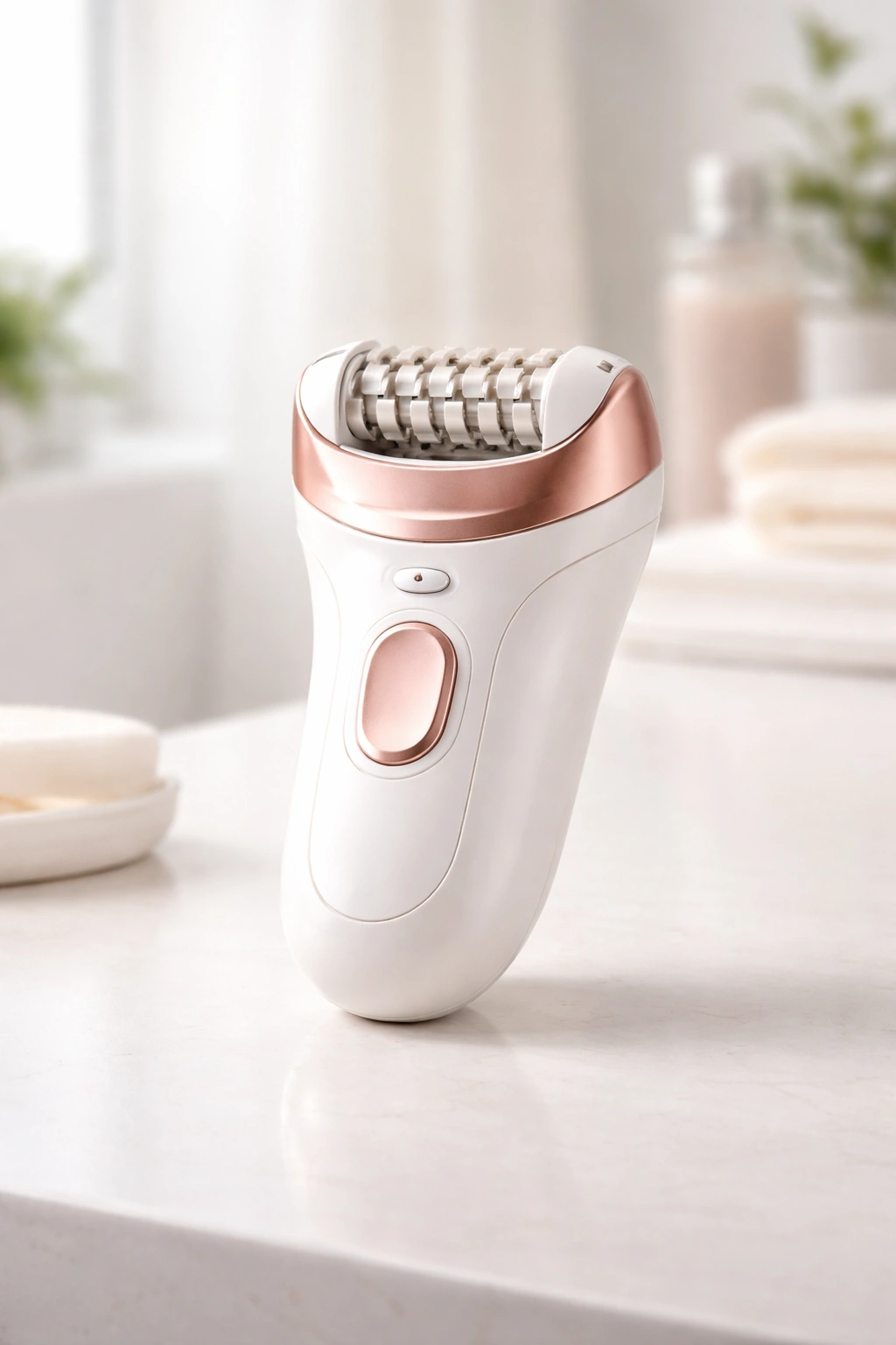 Epilator addressing common concerns in a product shot