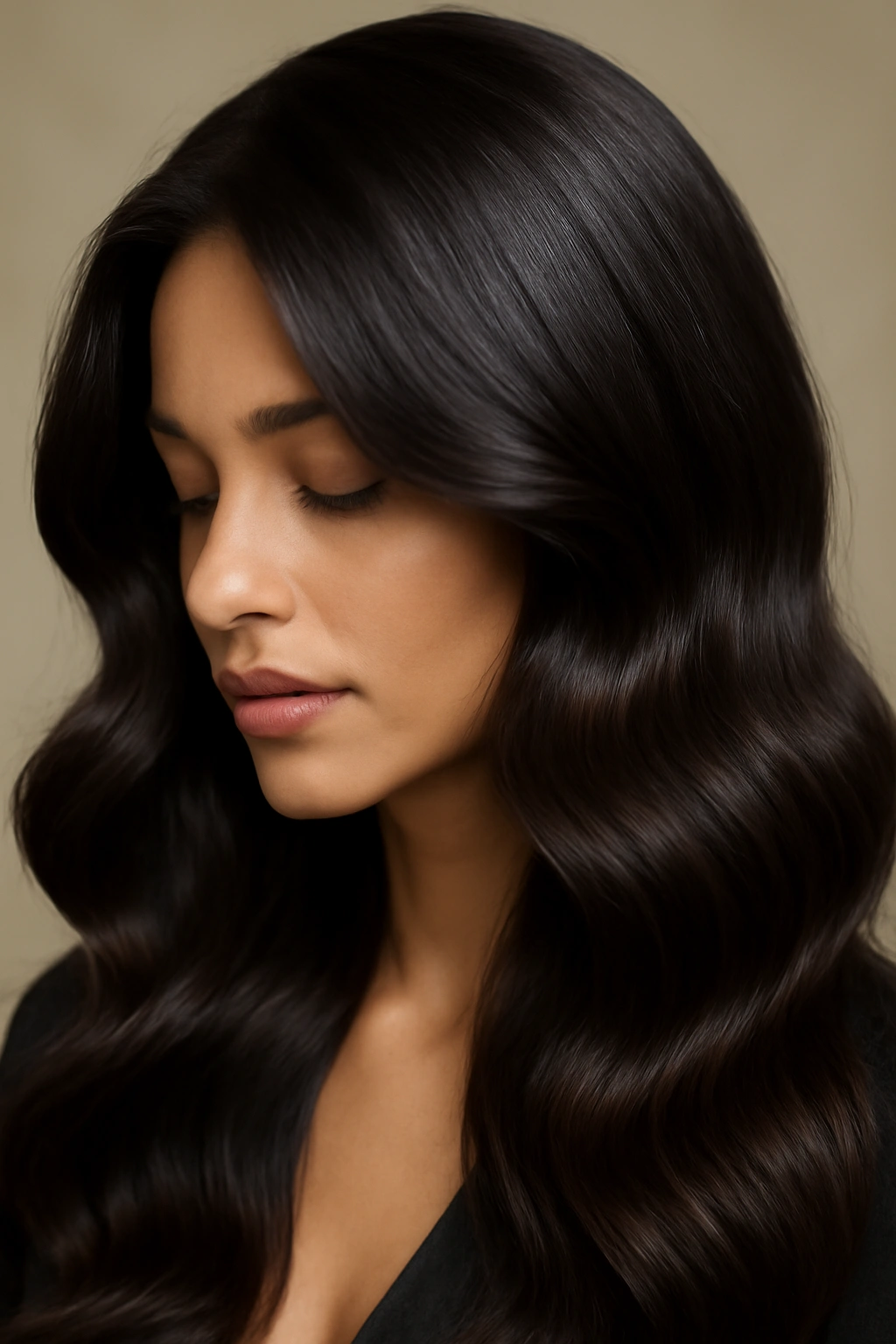15 Dark Chocolate Hair Ideas That Look Rich and Luxurious on Every Skin Tone 1 Close-up of espresso bean brunette hair with deep brown depth and warm reflections