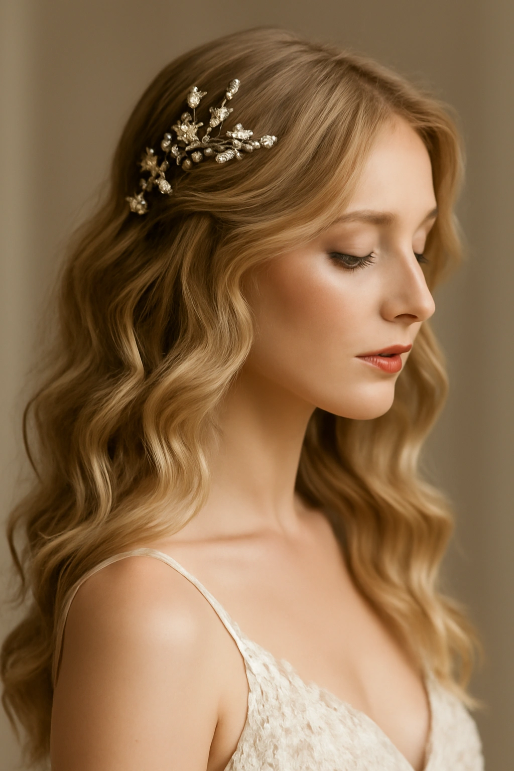 12 Dreamy Wavy Wedding Hairstyles for Every Length 12 Ethereal, soft waves with integrated accessories for a fairy-tale bridal look