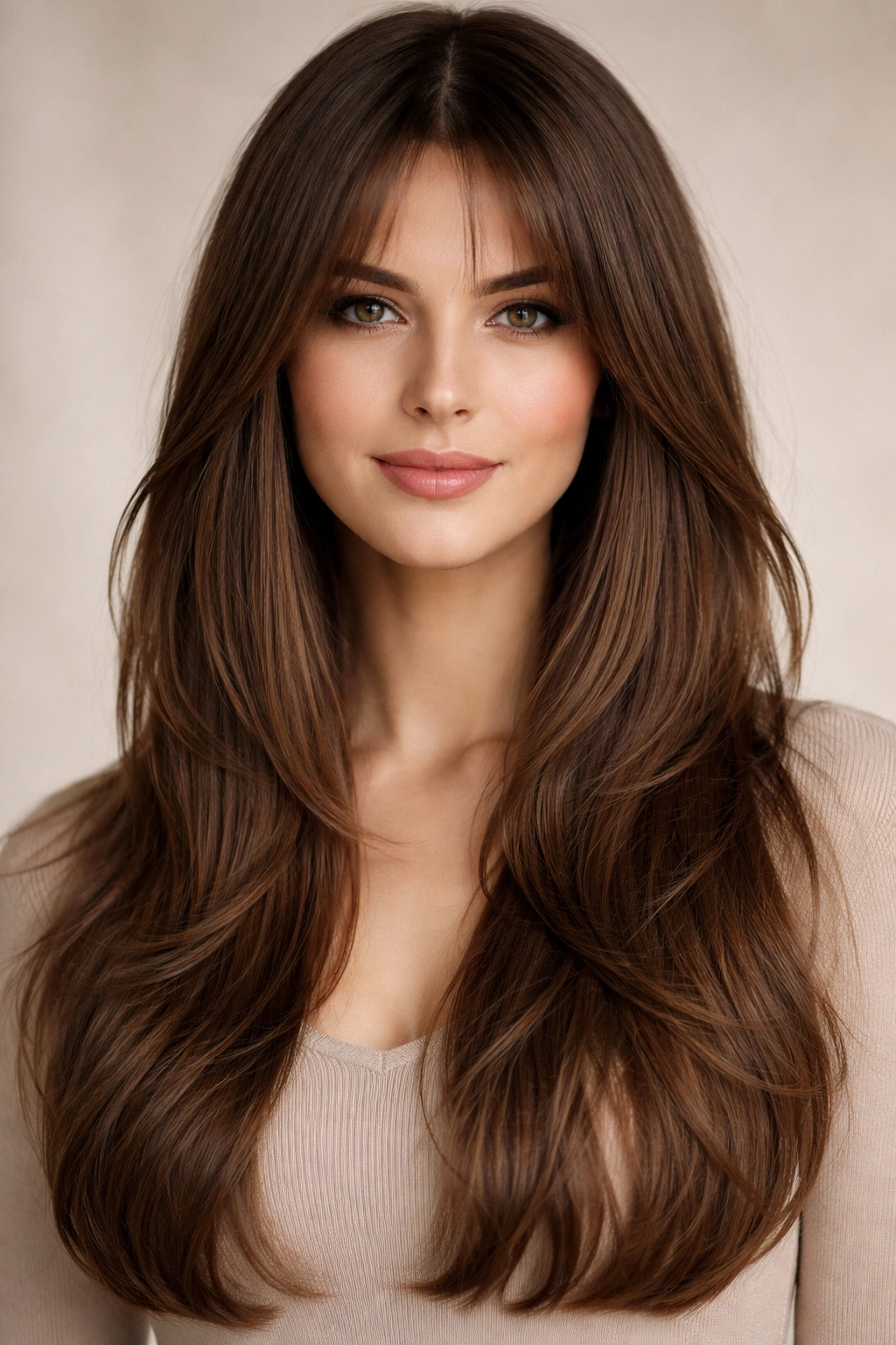25 Long Haircuts For Women With Every Hair Type 10 Hair with straight-across face-framing fringe and long back length