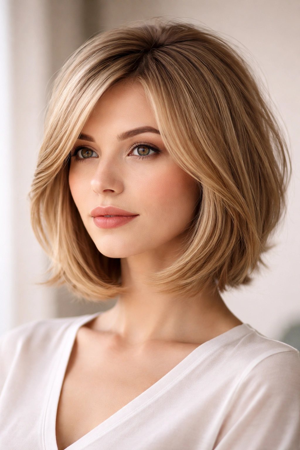 15 Layered Bob Haircuts For Thin And Thick Hair 4 Face-framing layered bob highlighting cheekbone-length front layers