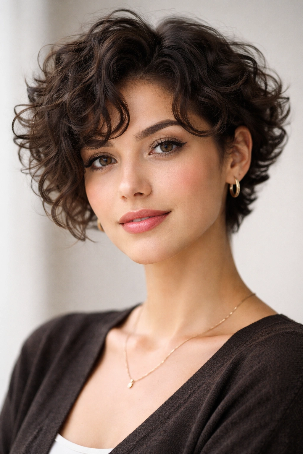 12 Short Curly Cuts With Face Framing Layers 9 Face-framing cropped curls hairstyle in a short cut