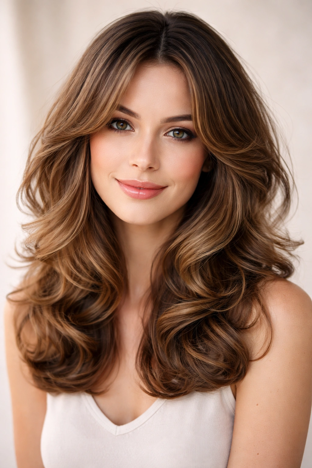Portrait of a person with face-framing curls around the cheeks