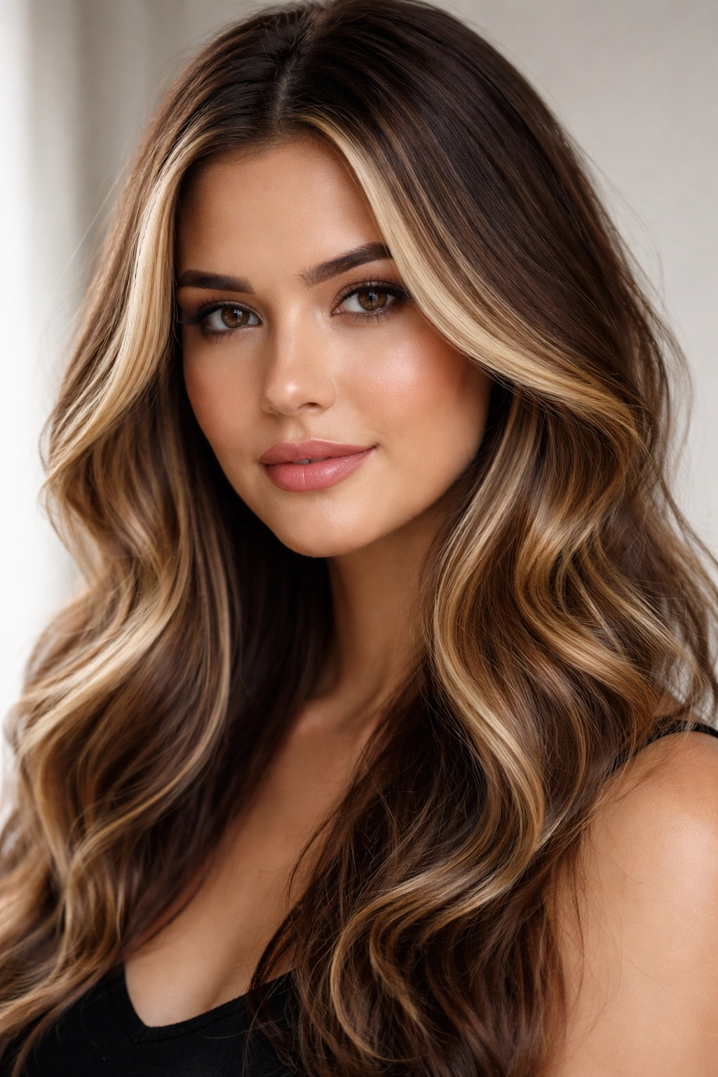 Hair with face-framing highlights around the cheeks