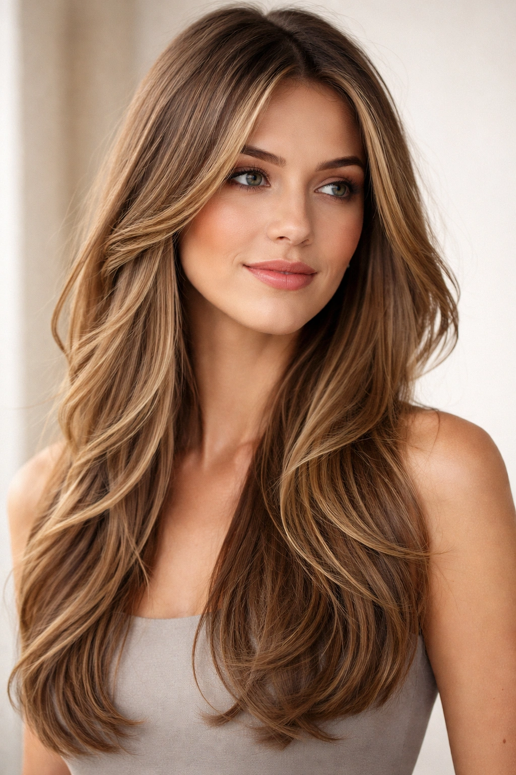 10 Medium Haircuts That Add Volume To Long Faces 6 Face-framing layers around the cheeks with longer underneath creating a fuller silhouette