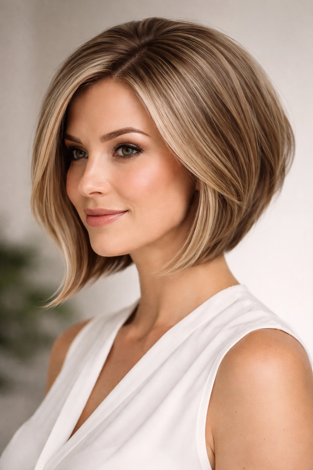 10 Stacked Angled Bobs That Boost Fine Hair 8 Head-and-shoulders portrait showing back stacked volume with soft front framing