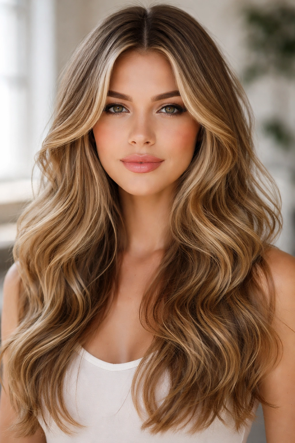 Face-framing waves hairstyle with cheek-length pieces and soft surrounding waves