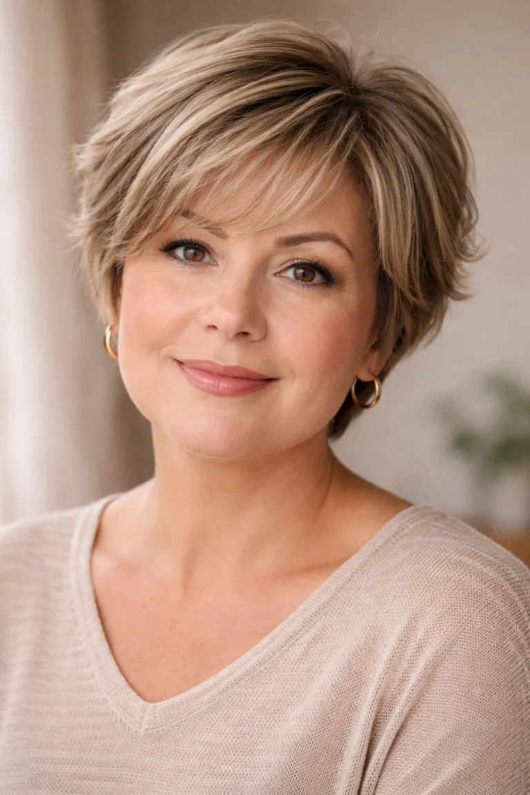 12 Short Hairstyles For Round Faces Over 50