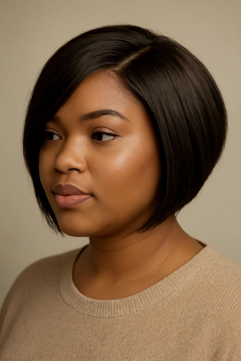 10 Quick Weave Short Styles Worth Asking For Now 11 Portrait of a model with a short weave chosen to flatter a round face
