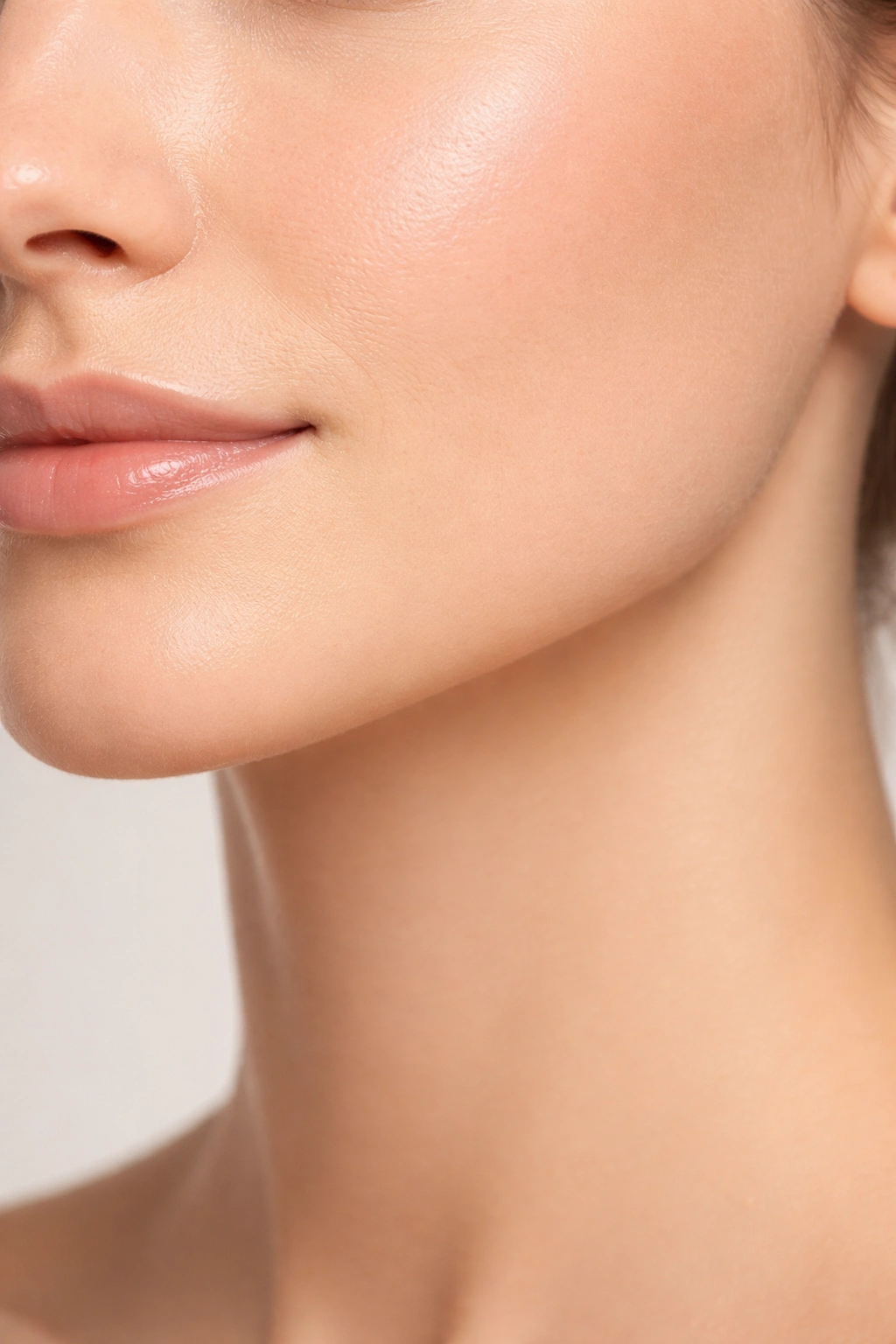 Face with smooth jawline and minimal hair showing potential post-treatment results