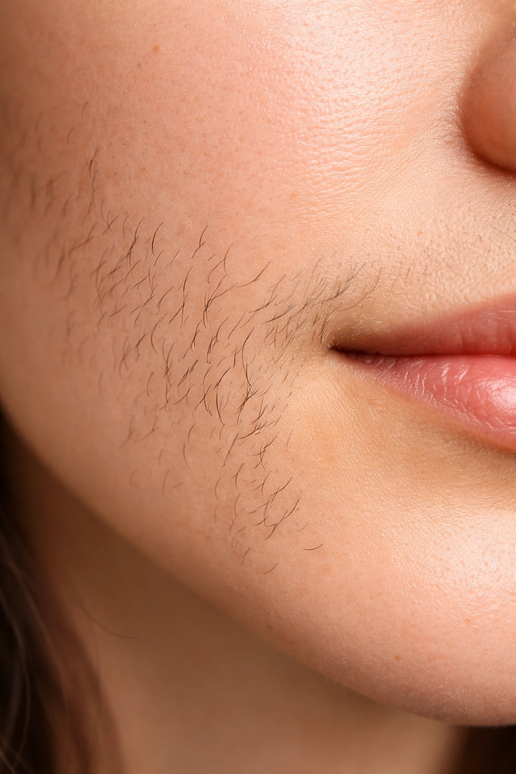 Cheek with facial hair for laser candidacy reference