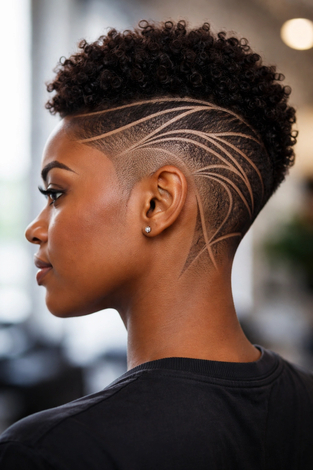 Side profile with fade and detailed line work across the fade gradient