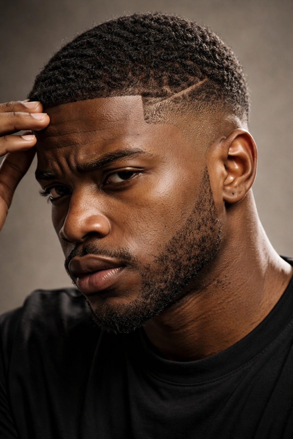 Portrait highlighting an uneven fade and stray hairs as common mistakes