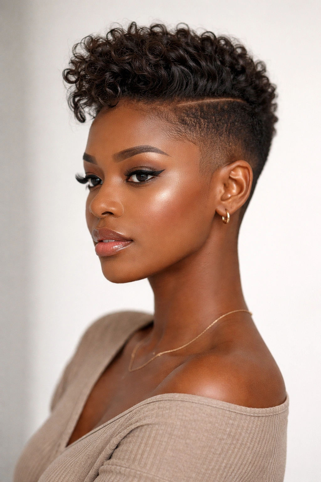 Portrait of a faded quiff hairstyle with textured top and faded sides