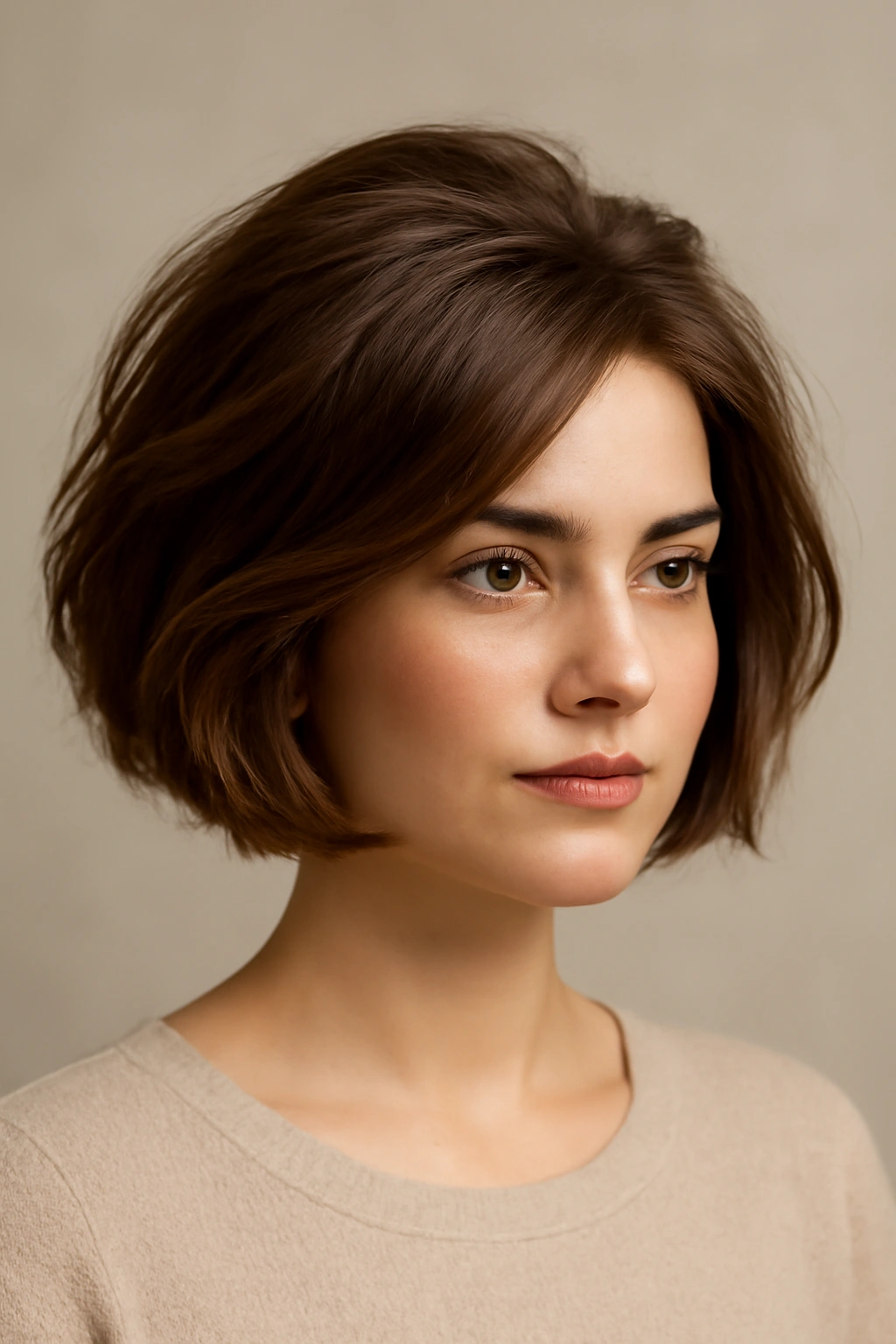 10 Cute Homecoming Hairstyles for Short Hair 7 Close-up of faux bob hairstyle with volume at the crown on shoulder-length hair.