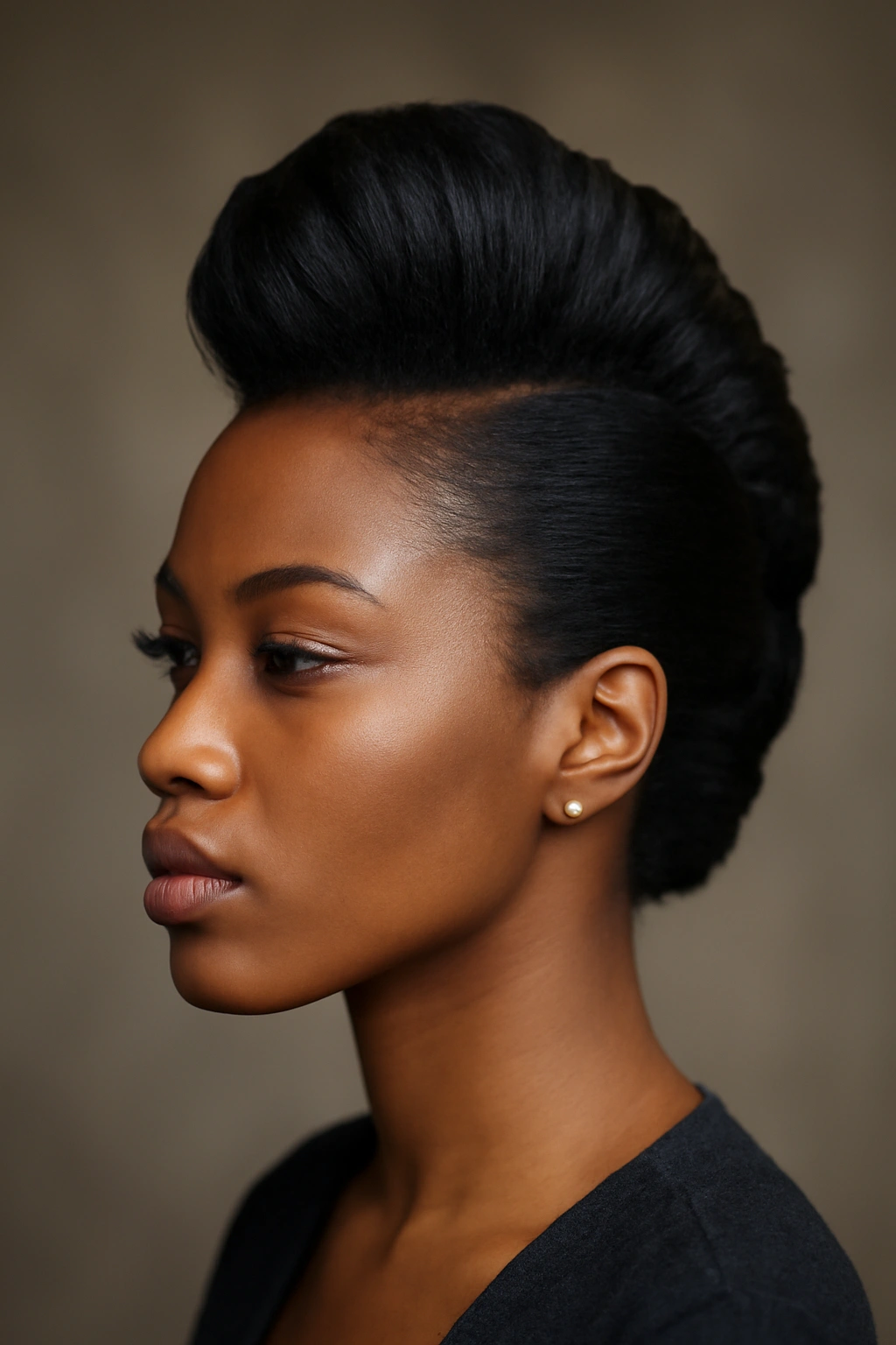 12 Elegant French Roll Updos Every Black Woman Needs 11 Bold faux hawk French roll with a high center column and smooth sides